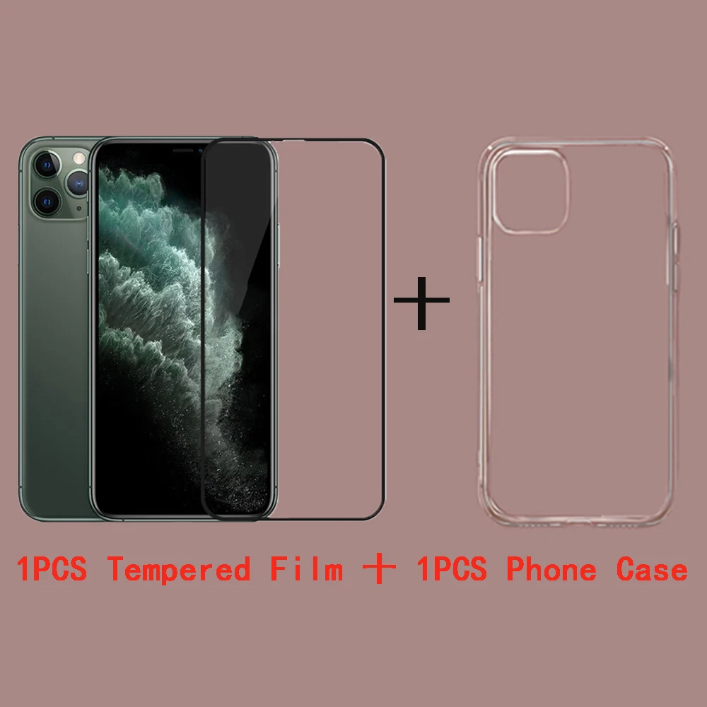 

Tempered Film for IPhone 14 11 12 13 Pro XR X XS Max Screen Protector on For IPhone 11Pro Max Mini 7 8 6 6S Plus Glass + Case