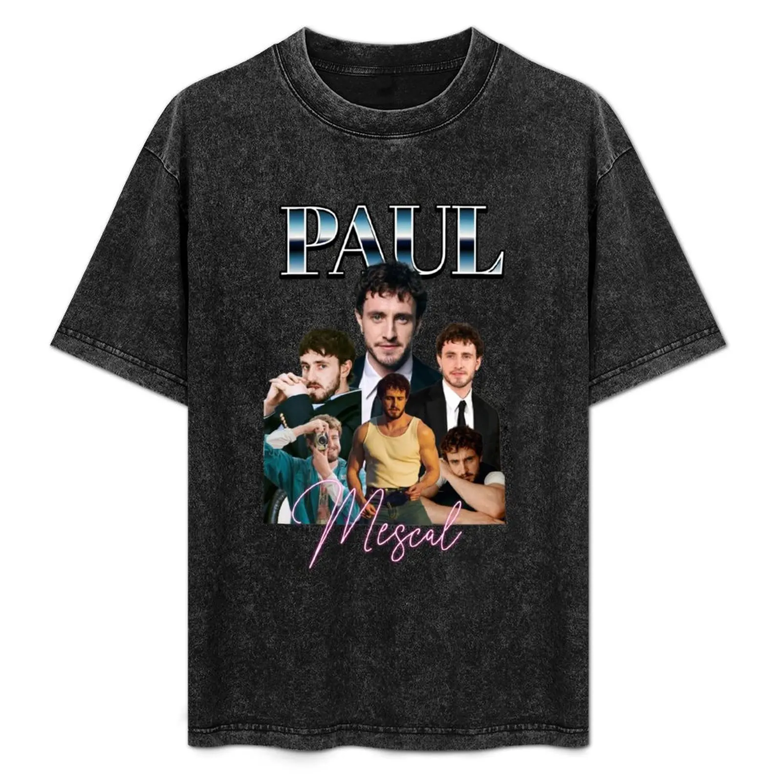 Рубашка Paul Mescal футболка в тяжелом весе для мальчиков черная мужская одежда с