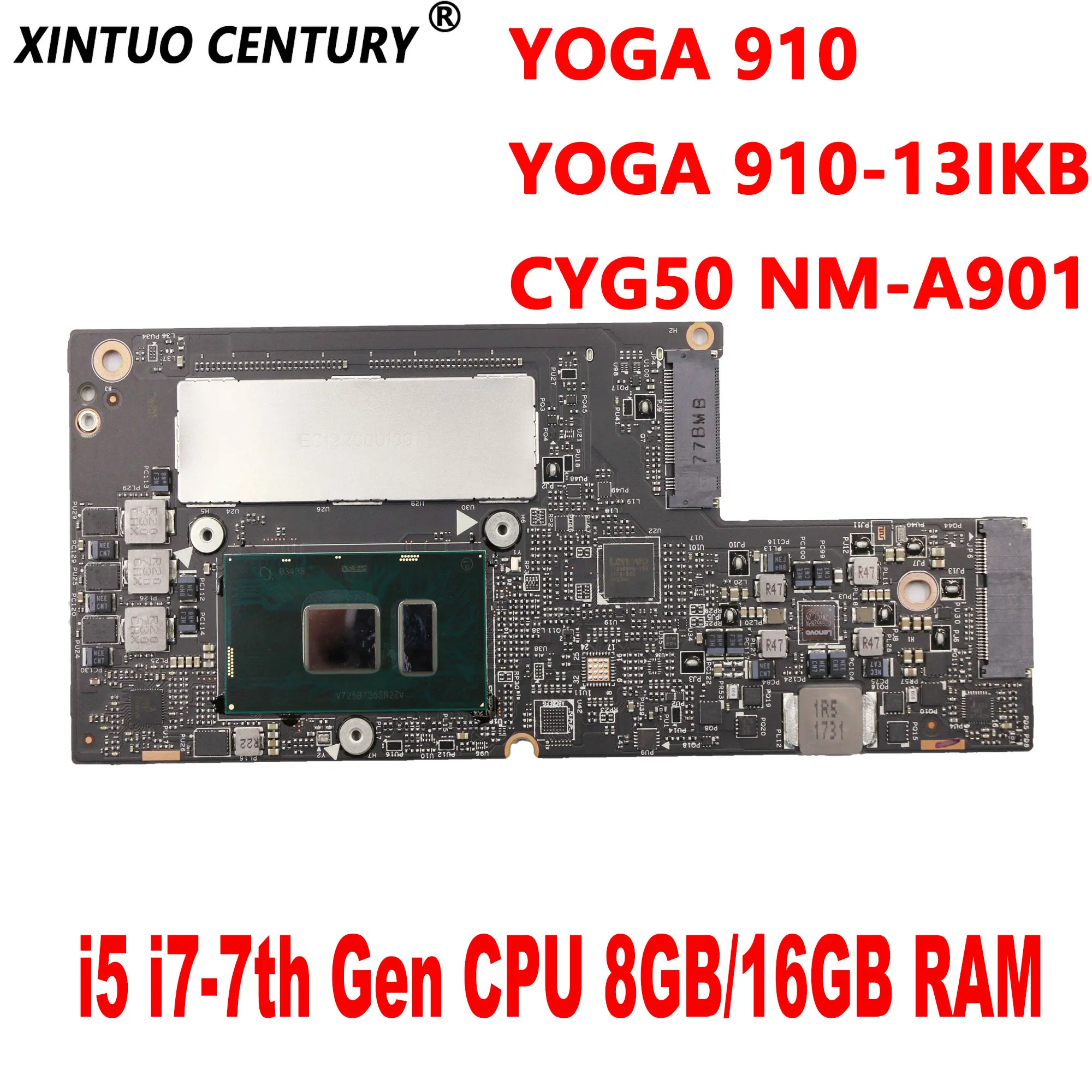 Материнская плата CYG50 для ноутбука Lenovo YOGA 910-13IKB YOGA 910, материнская плата с i5 NM-A901 Gen CPU 8 ГБ/16 ГБ ОЗУ DDR4, протестирована