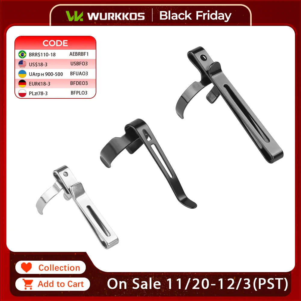 

100% оригинальный карманный зажим Wurkkos для TS10/FC11/TD07/HD15/FC12/FC12C/HD20/TS21 (не включая фонарик)