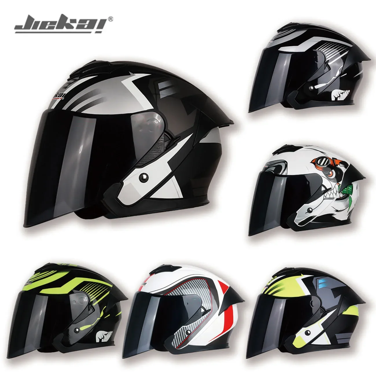 Полушлем JIEKAI 522 3/4 для мужчин и женщин, мотоциклетный шлем для ...