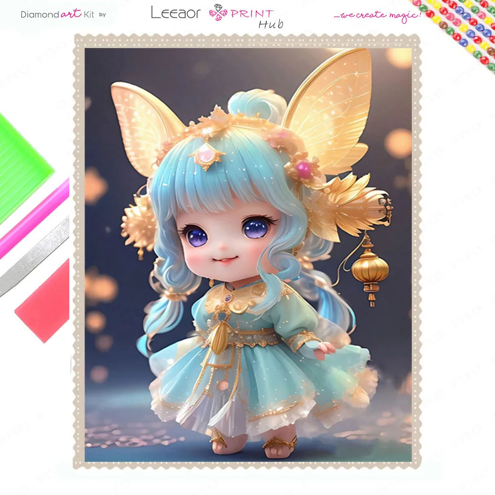 

2023 алмазная живопись в китайском стиле Эльфийская девушка вышивка мозаика мультяшный хрусталь украшение для дома 5D Diy