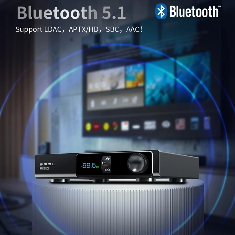 SMSL RAW-DAC1 HIFI Настольный аудиодекодер MQA USB ЦАП AK4499EX Чип Bluetooth 5.1 Предусилитель