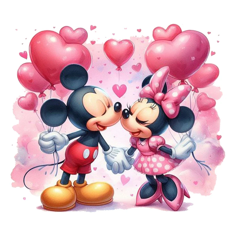 Термопереносные наклейки с Микки на День святого Валентина для одежды виниловые