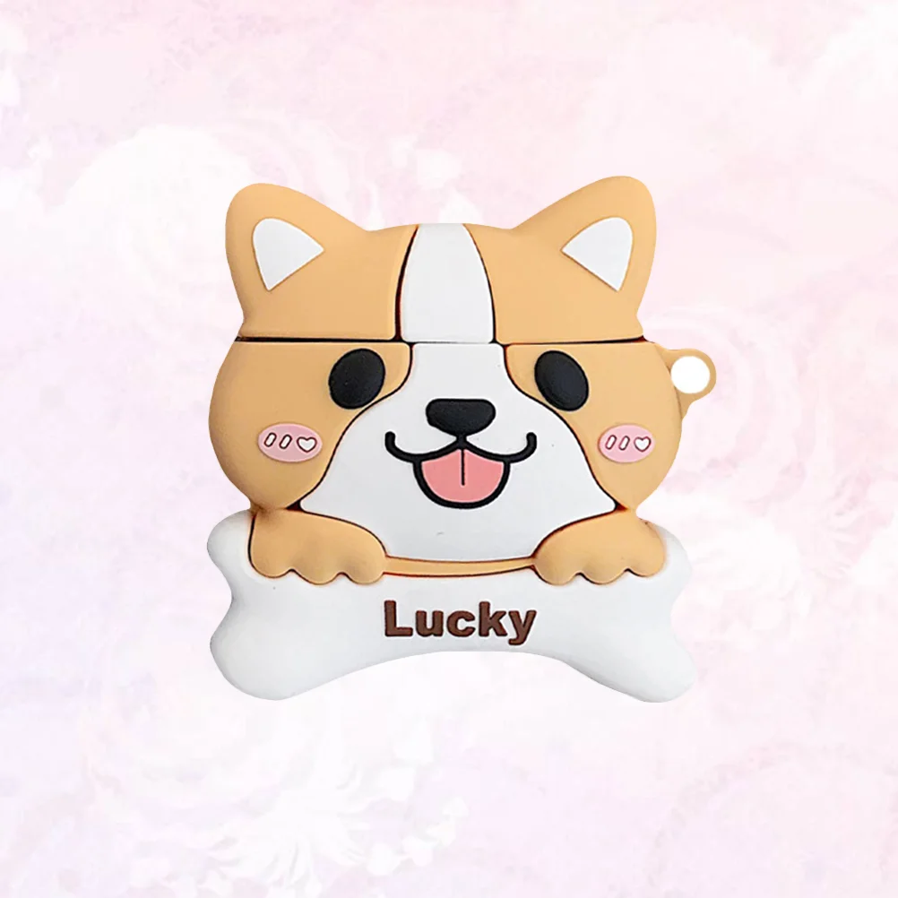 

Corgi Dog Silicone Protector Earphone Case Shockproof Wireless Headphone Bag Cover Box Compatible for Airpods 1/2