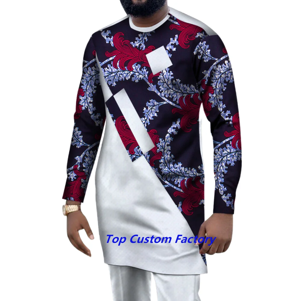 Luxury Long Sleeve Suit Men's Spring Summer African Style O-Neck T-Shirt 2-Piece Casual Pant Set Oversized Tracksuit Outfits
