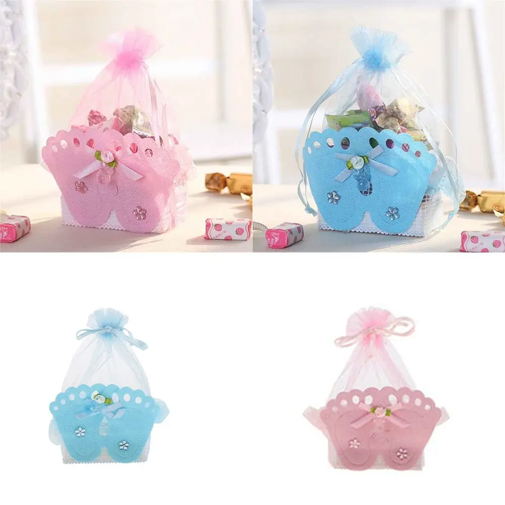 

Transparent Boys Girls Jewelry Pouches Home Footprint Candy Box Baby Shower Gift Party Decoration Candy Treat Box Bags