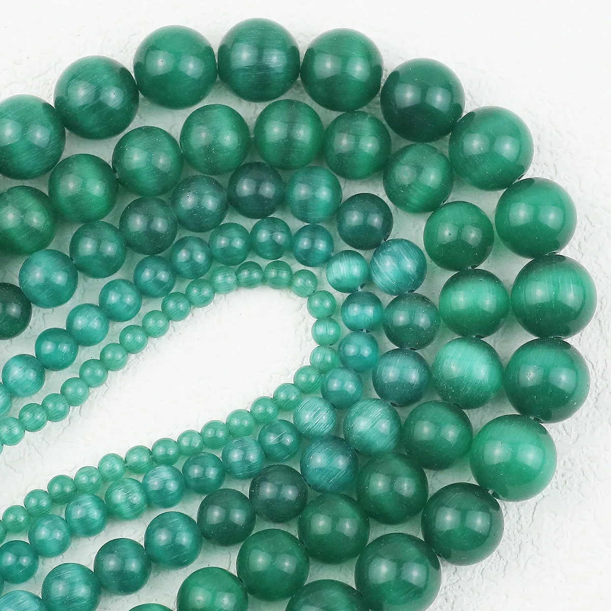 Круглые бусины 4/6/8/10/12 мм в виде кошачьего глаза