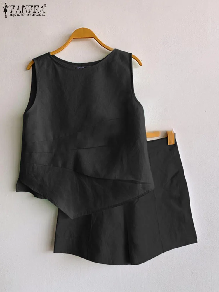 Модные свободные подходящие костюмы ZANZEA повседневные летние короткие комплекты