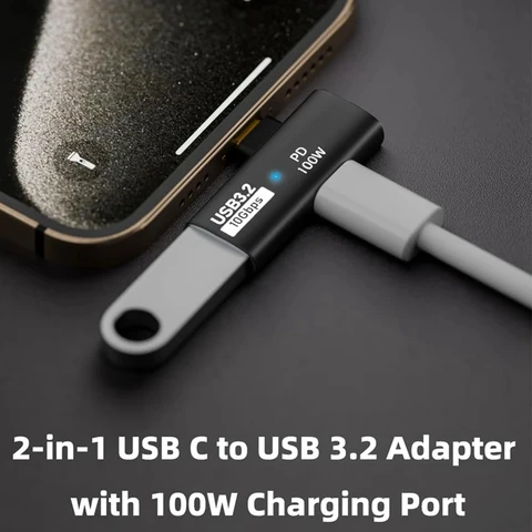 2 в 1 USB C OTG Кабель-адаптер типа C к USB3.2 10 Гбит/с PD100W Адаптер для быстрой зарядки данных для Samsung Huawei Xiaomi Ноутбук Планшет