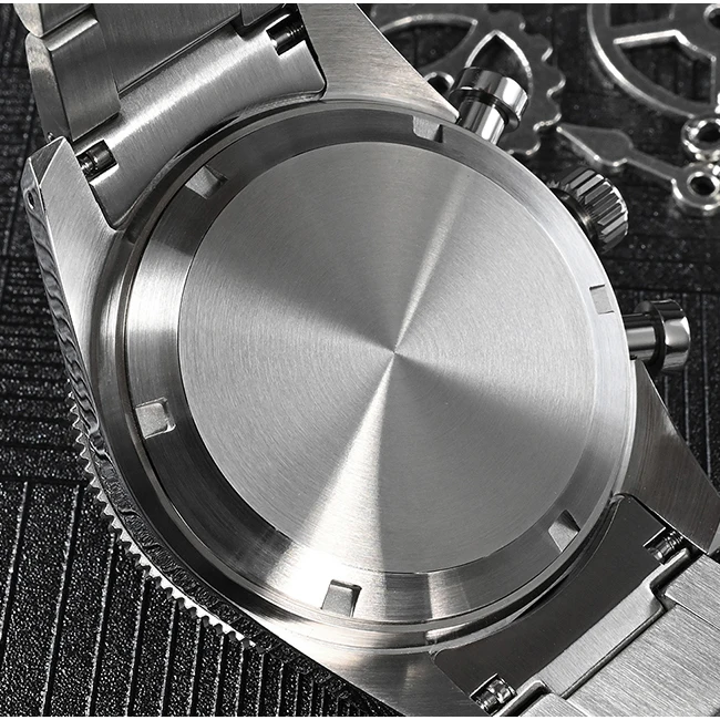 Часы-хронограф San Martin Мужские механические водонепроницаемые 100 м