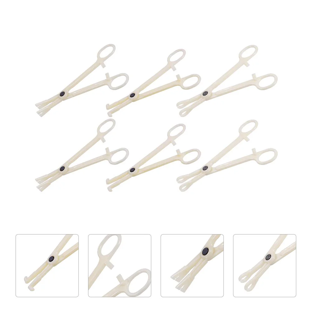 

6 Pcs Forceps Disposable Tools Piercings Kit Body Plastic Peircing