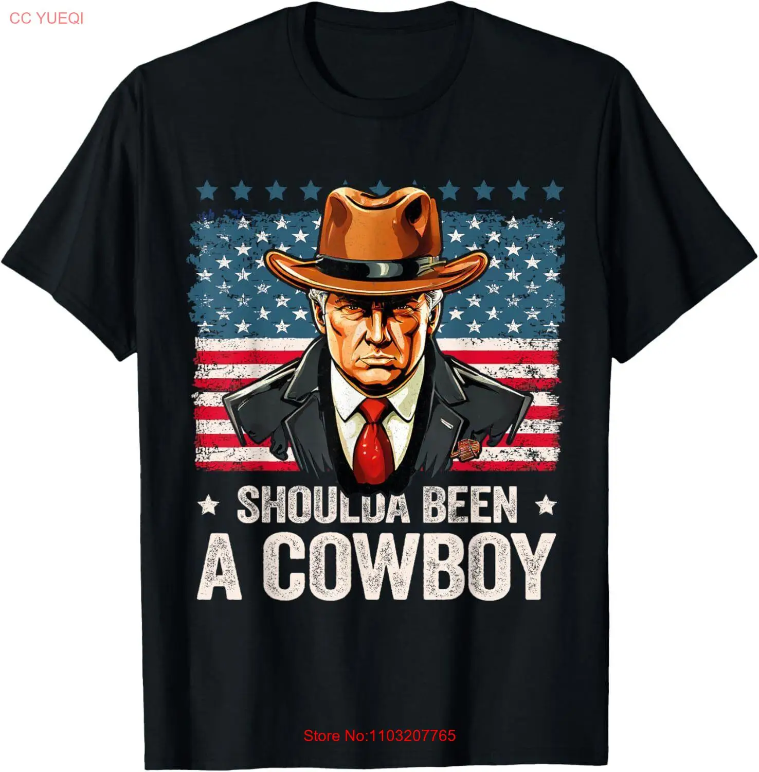 Футболка с забавным западным Трампом ретро ковбой Трамп президент мага 2024