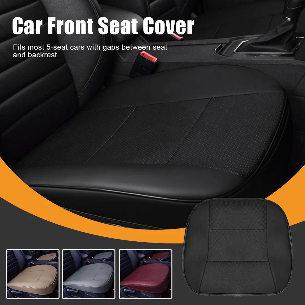 

Universal Car Seat Protection Cover Breathable PU Leather Seat Mat Car Front Seat Backless Cover Four Seasons Cushion Protector