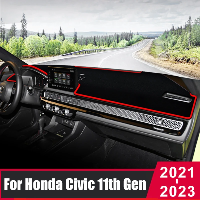 

For Honda Civic 11th Gen 2021 2022 2023 Car Dashboard Cover Mat Auto Dash Board Sun Shade Pad Carpets Cape Protector Accessories