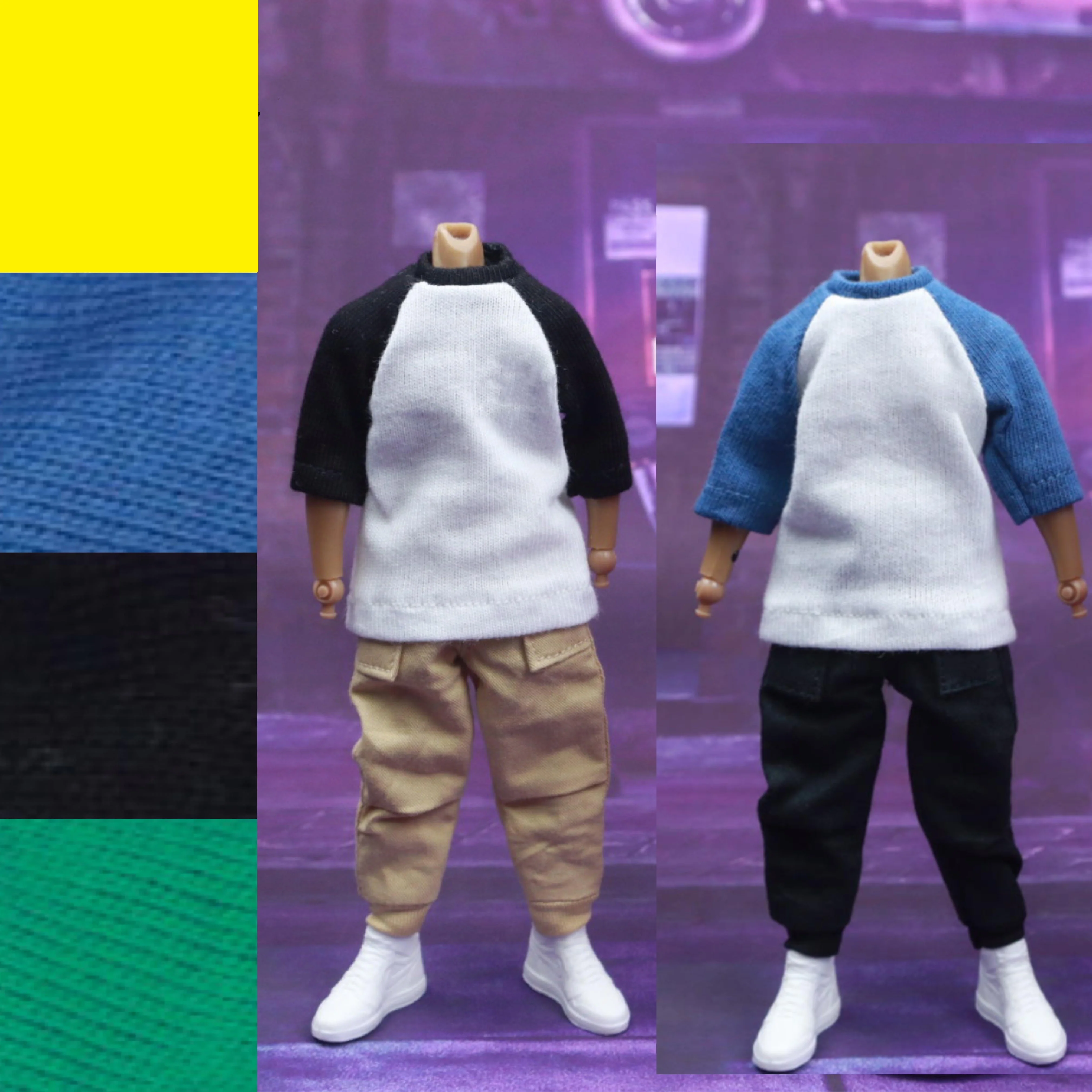 

1/12 Scale Male Soldiers Mid-sleeve T-shirt Casual Cargo Pants Trousers Clothes fit 6 inches Action Figure Body Doll