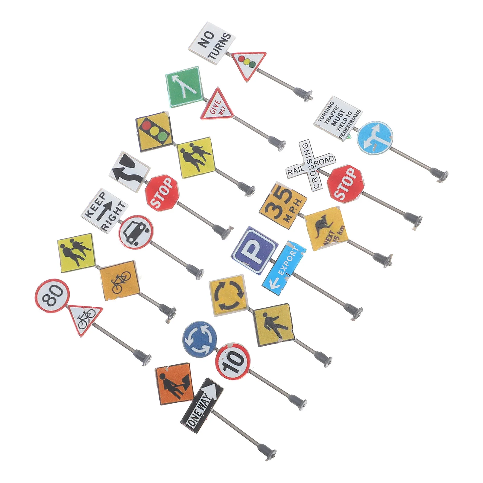

14Pcs ABS Traffic Indicators Toys Practical Educational Road Sign Playthings