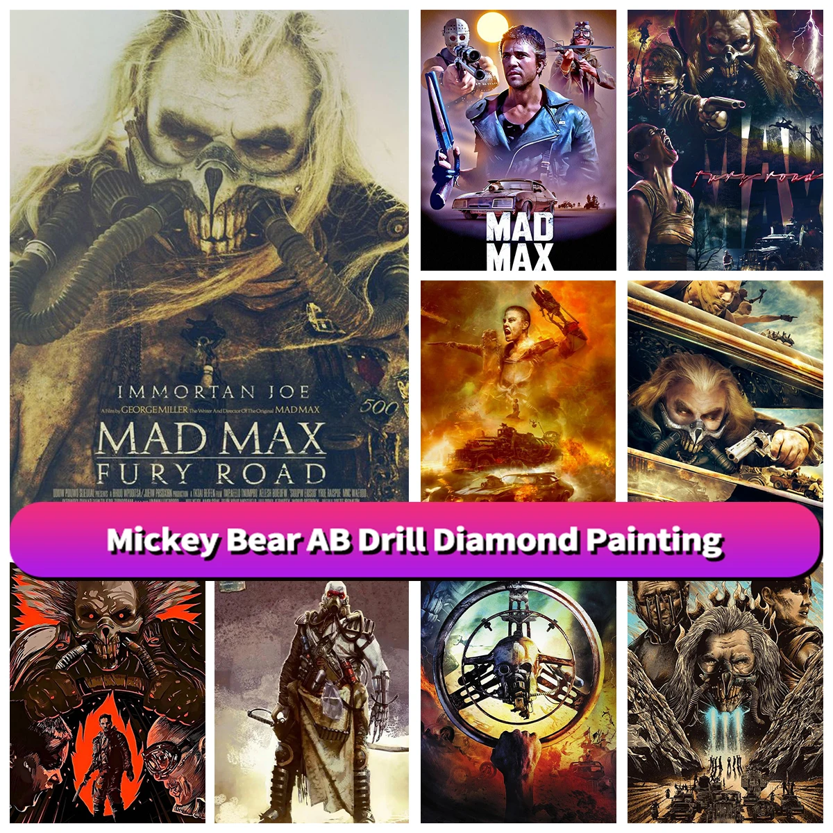 

Mad Max 5D Diamond Mosaic Painting Kit Classic Film Cross Stitch Rhinestones Pictures Art Full Drill Embroidery Craft Home Decor