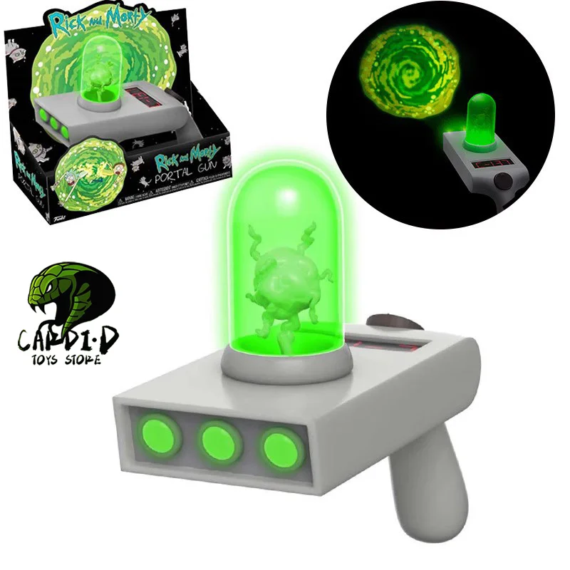 

Rick And Morty Figure Portal Gun Portal Game Replica Model Luminescence Toys Assembly Toy 1:1 Anime Restore Kids Birthday Gift