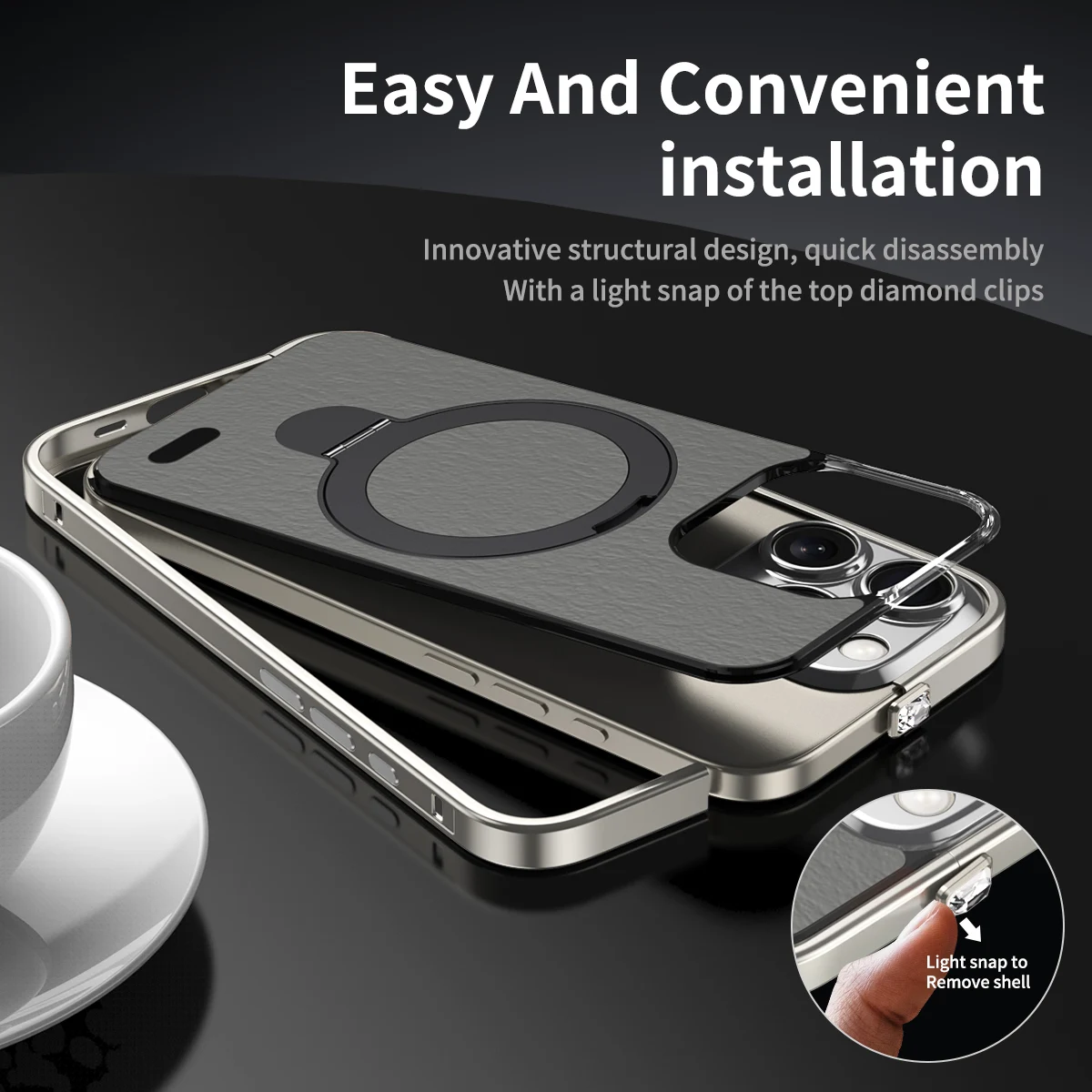 Бампер из нержавеющей стали с ромбовидным переключателем рамка чехол для iPhone 16 Pro