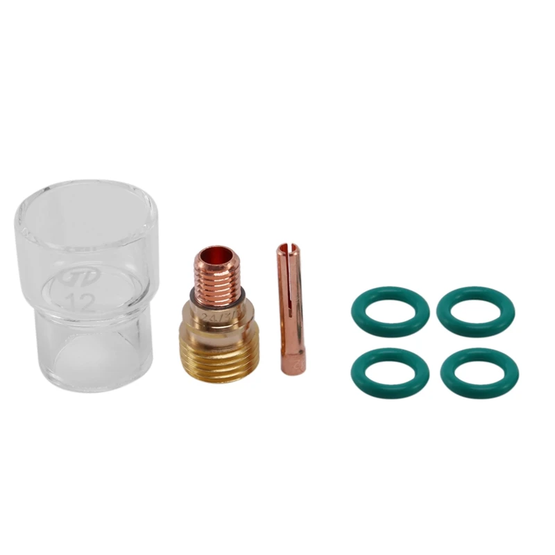 

7Pcs/Set #12 Pyrex Glass Cup Kit Stubby Collets Body Gas Lens Tig Welding Torch For Wp-9/ 20/ 25 Welding Accessories