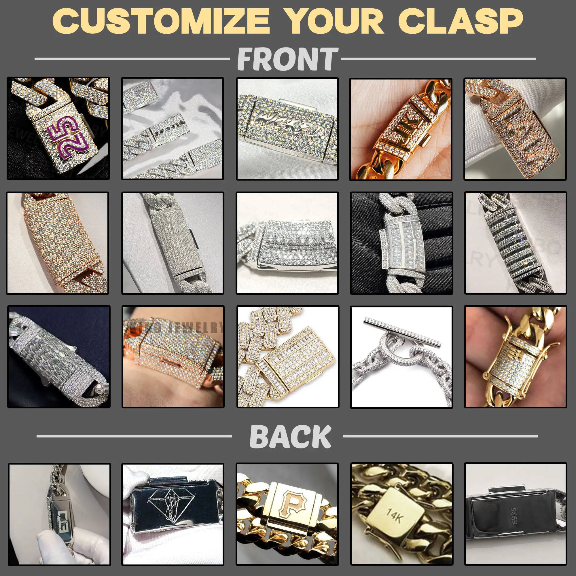 Популярная Мужская цепь из кубинской муассанита со сверкающими краями хип-хоп