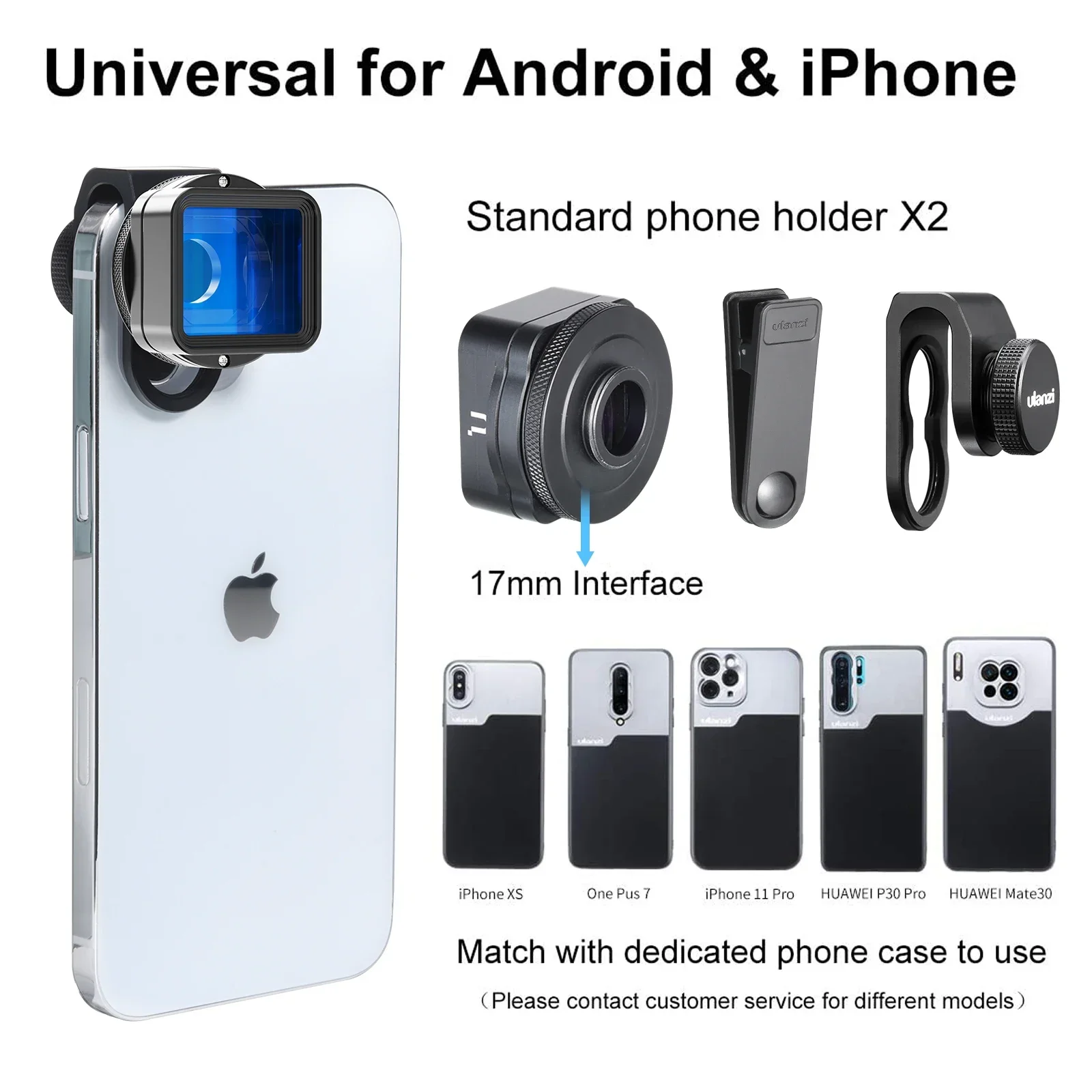 Объектив для телефона Ulanzi для iPhone 15 14 13 12 Pro Samsung Max X  1,55x, видеорегистратор для фильмов, сверхширокоугольный Filmmaker,  комплект анаморфных линз | AliExpress