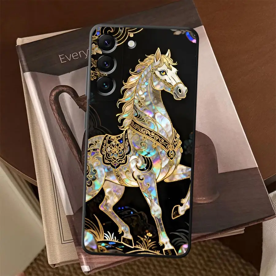 Фото Чехол для Samsung Galaxy A51 A73 A06 A37 A57 A15 A25 A16 A05 A23, чехол для телефона A52 A36 A50 A17 A13 A12 A70 A53 A41 Lucky Horse №2
