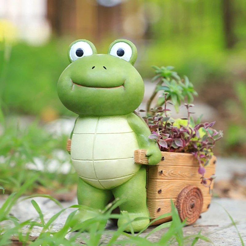 Милая лягушка держатель для ручек цветочный горшок смоляная форма сочные кашпо