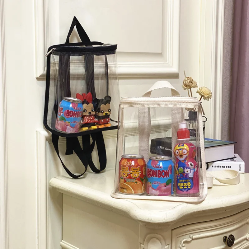 

Детский прозрачный рюкзак в Корейском стиле, уличная пляжная сумка из ПВХ с лазерным рисунком, летняя сумка для макияжа