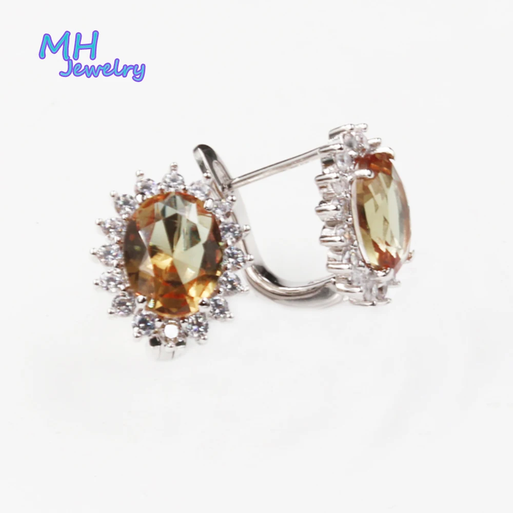 

Женские серьги-гвоздики из серебра 925 пробы с зултанитом, 7 Х9 мм