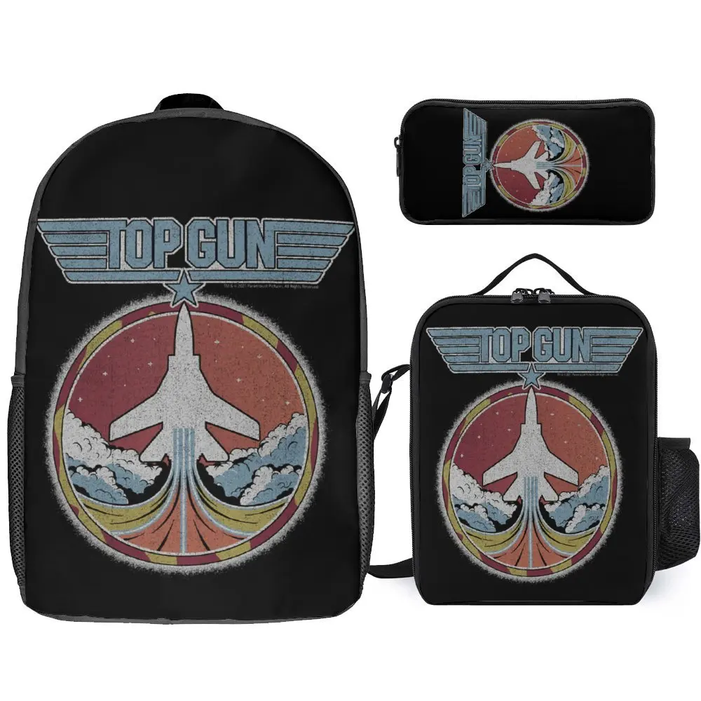 Top Gun Jet пластырь с винтажным логотипом классический набор 3 в 1 17-дюймовый рюкзак