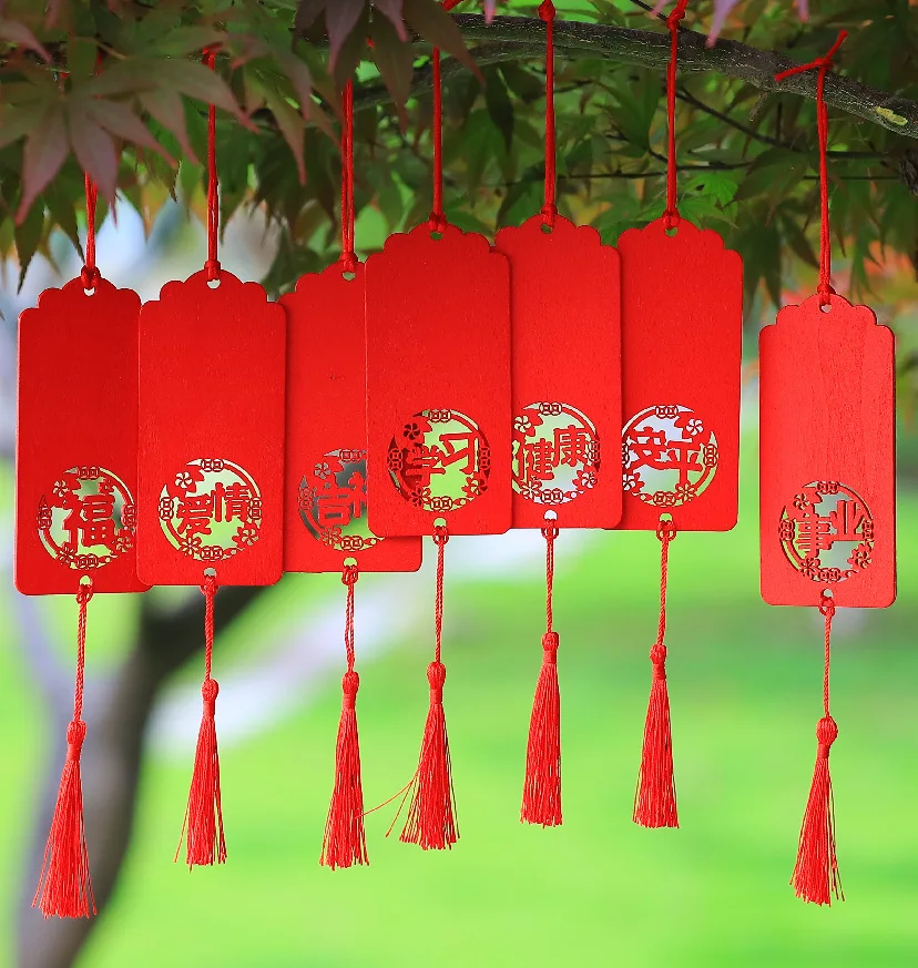 

Wooden prayer card wish card scenic temple couple wish card academic marriage card fortune card customization