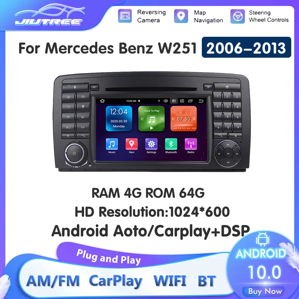 

Автомобильный DVD GPS-навигатор DSP 2 DIN 7 дюймов Android 10 для Mercedes Benz R CLASS W251 R280 R300 R320 R350 R500 R63 AMG DAB радио-навигация