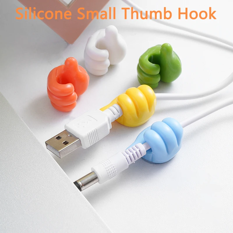 

Portable Silicone Small Thumb Hook Earphone Cable Storage Wire Arranger Creative Mobile Phone Charging Cable Handy Holder