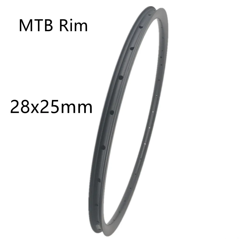 

28x25mm Super Light Carbon Bicycle Rim 25mm Depth Asymmetric 28H 32H 36Holes MTB Wheel Rim