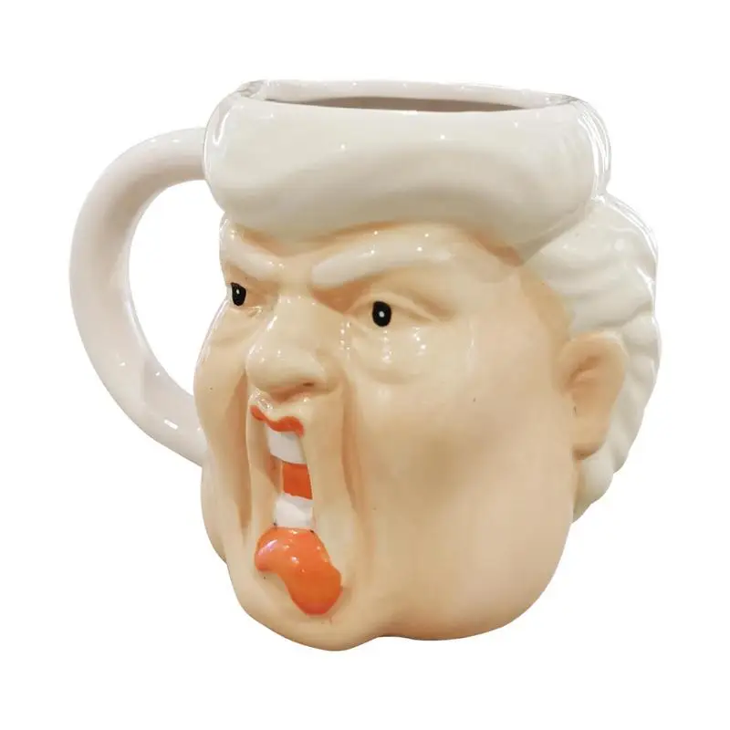 

Funny 3D Trump Coffee Mug Ceramic Coffee Cups Trump Statue Beer Mug Novelty Milk Juice Tea Cup For Home Office Creative Gift