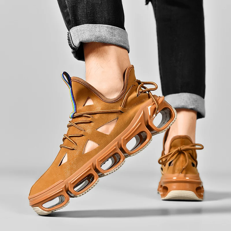 Летние мужские сандалии из натуральной кожи мужская повседневная обувь уличные