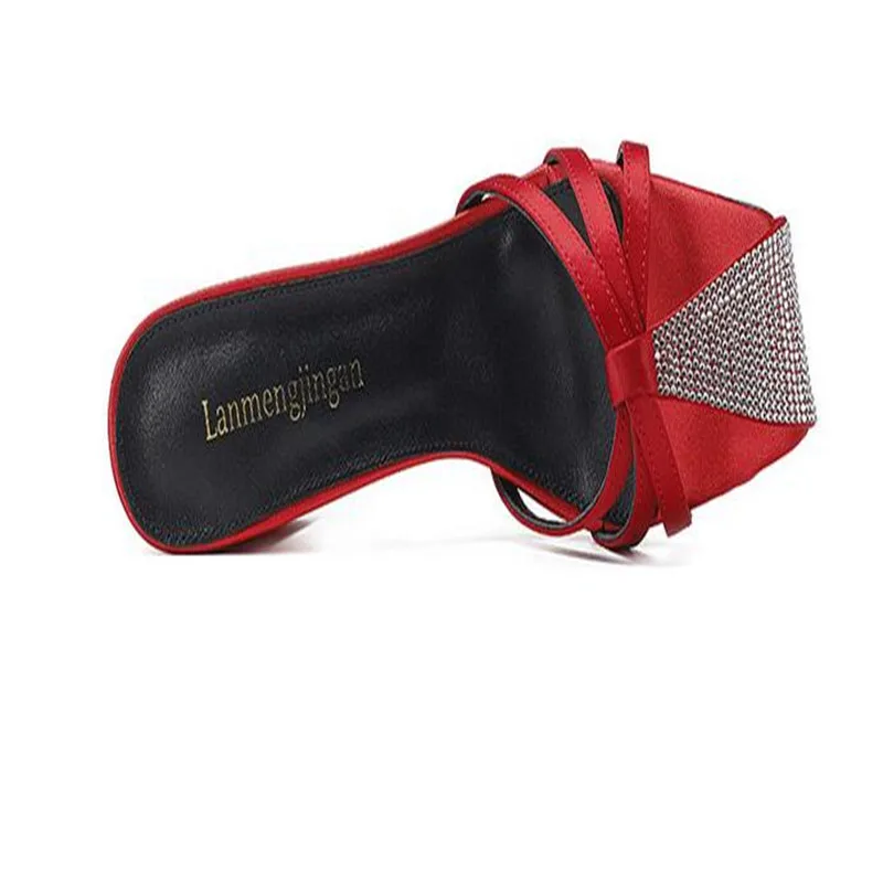 2023 summer new rhinestone slippers women's shoes comfortable summer sandals shoes breathable high-heeled sandals