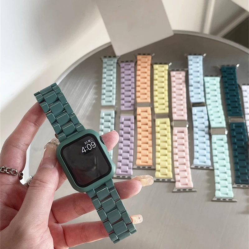 Candy Strap For Apple Watch band series 7 6 5 4 3 41mm 45mm 44mm 40mm macaron replace watchband bracelet for iWatch accessories