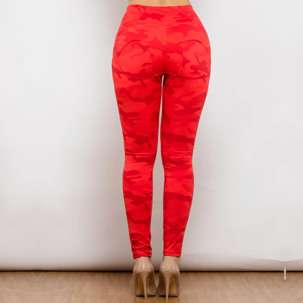 Shascullfites lulu Red Camo Printed Hight Waist Pants Women Skinny Workout Leggings Butt Lift Soft Sports Pants