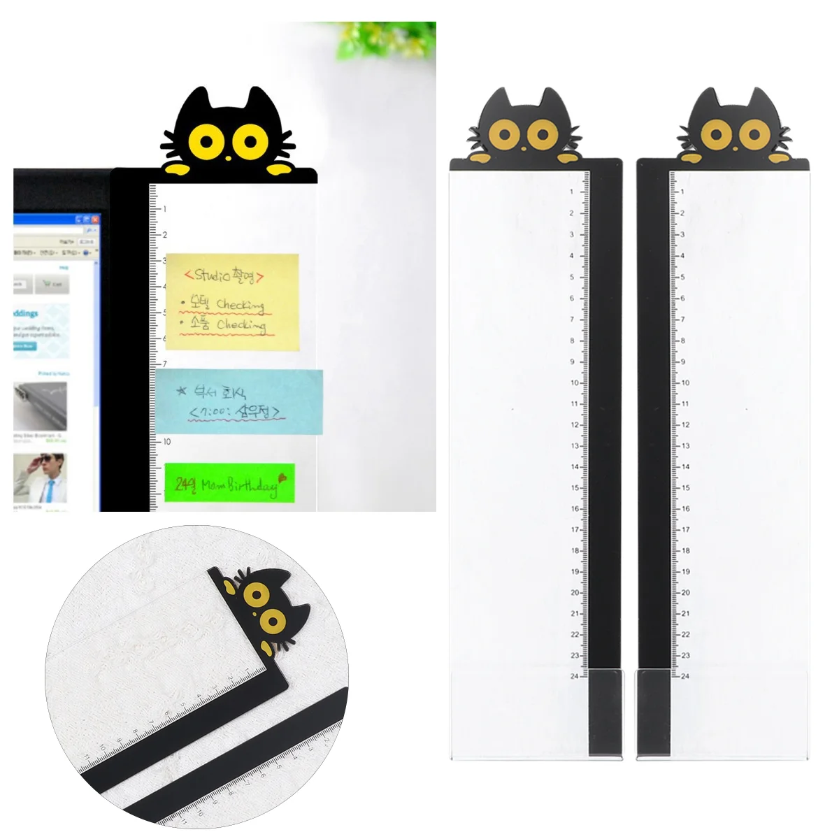 

2Pcs Memo Pads Practical Screen Side Note Board Computer Side Memo Board for Home