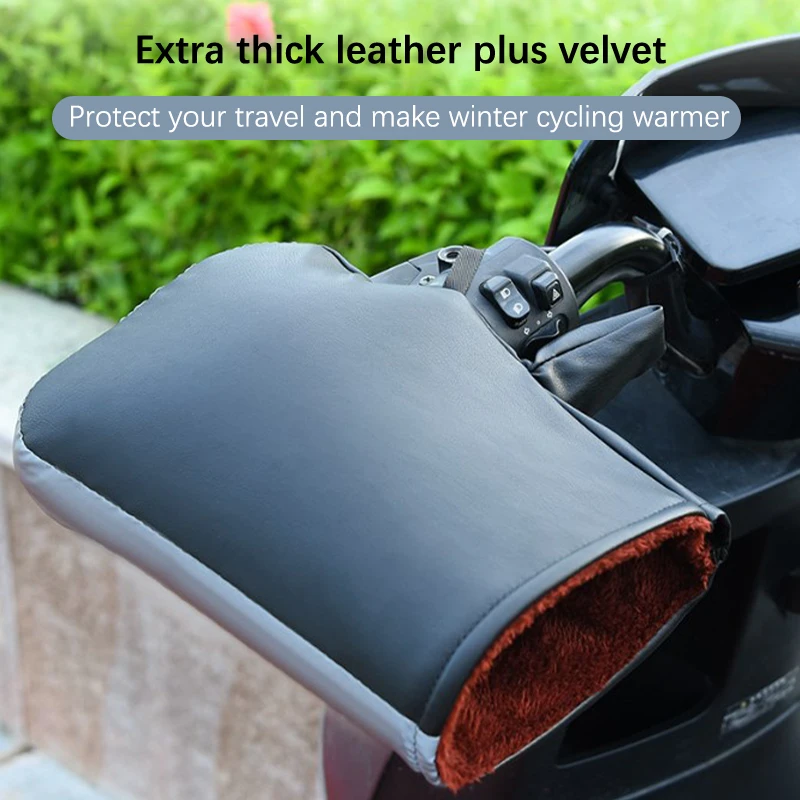 

Universal Winter Motorcycle Gloves Handlebar Muffs Reflective Strip Warm Handle Bar Cover Gloves For Motorbikes Scooters Riding