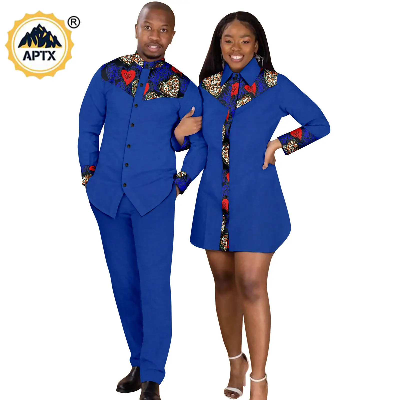 Рубашка в африканском стиле мини-платья для женщин подходящая одежда пары Дашики