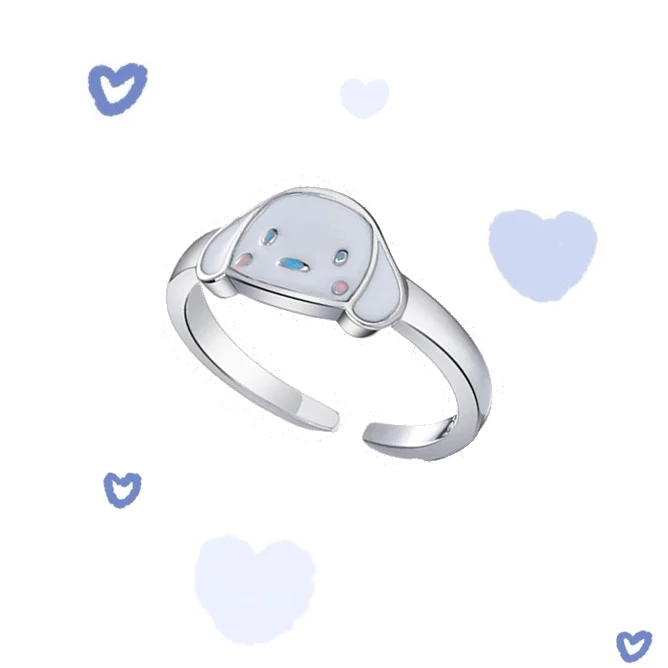 

Kawaii Cinnamoroll кольца для девочек, милые модные кольца, Женские Ювелирные изделия, серебристые аксессуары, Cinnamoroll кольца для девочек, мультяшное ...