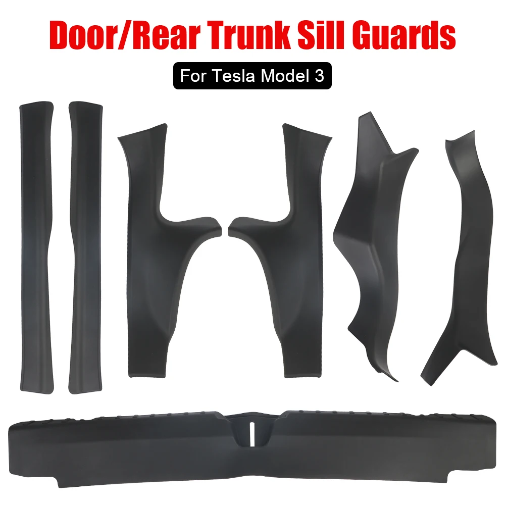 

АБС-пластик, боковое крыло, ТПЭ защита для порога багажника, протектор для порога автомобиля Tesla Model 3, крышка для переднего и заднего порога