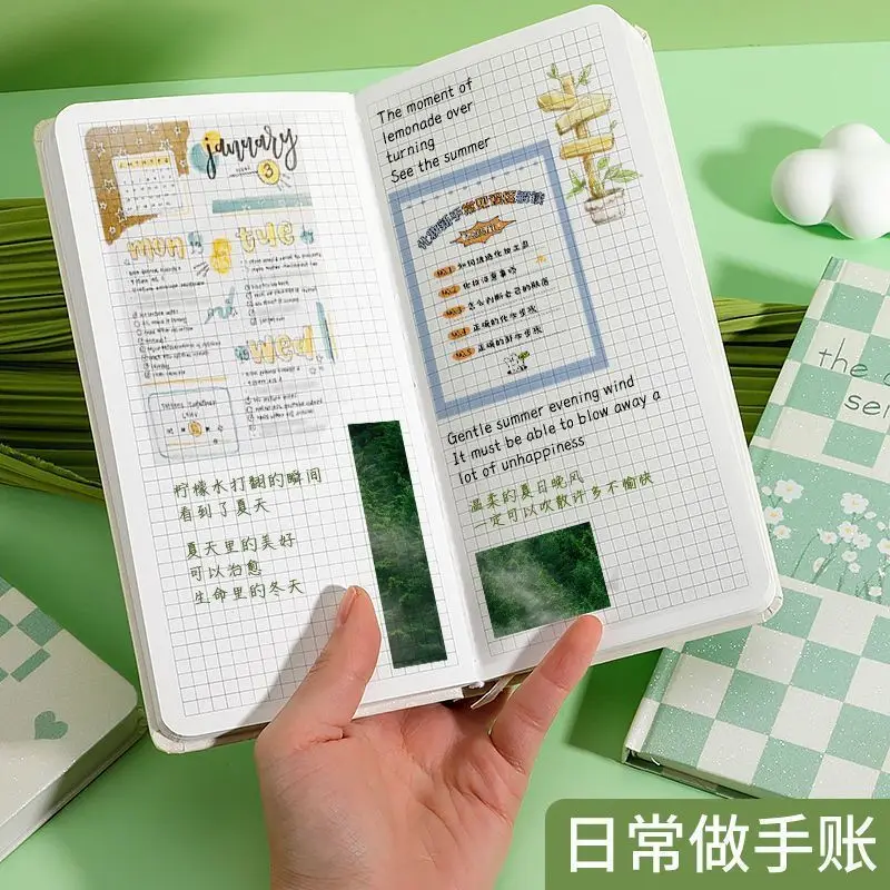 

Kawaii Grid Weeks Weeks Hand Ledger Original Hand Painted Ins Wind Cute Girl Plan This Diary Sticker Book
