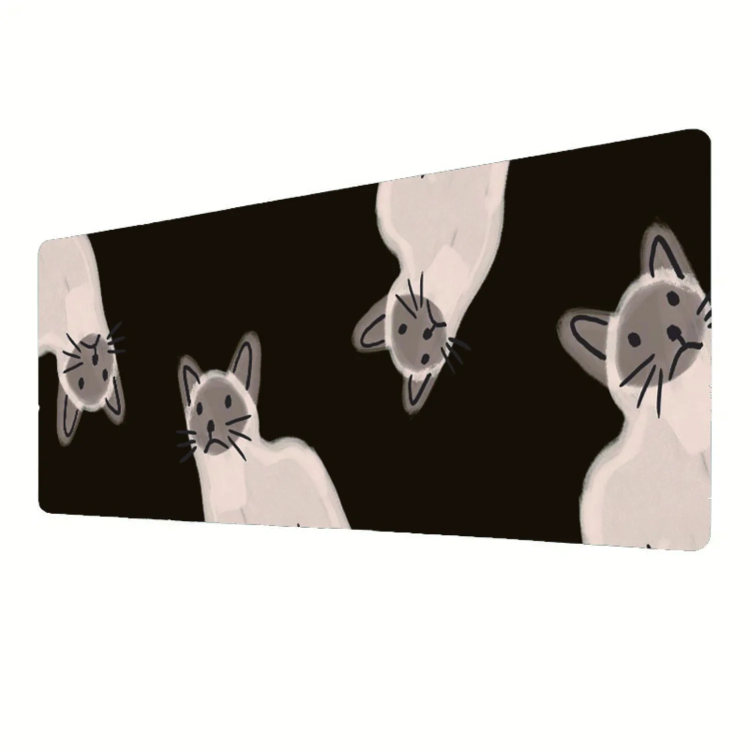 Большой игровой коврик для мыши с милым сиамским котом нескользящий