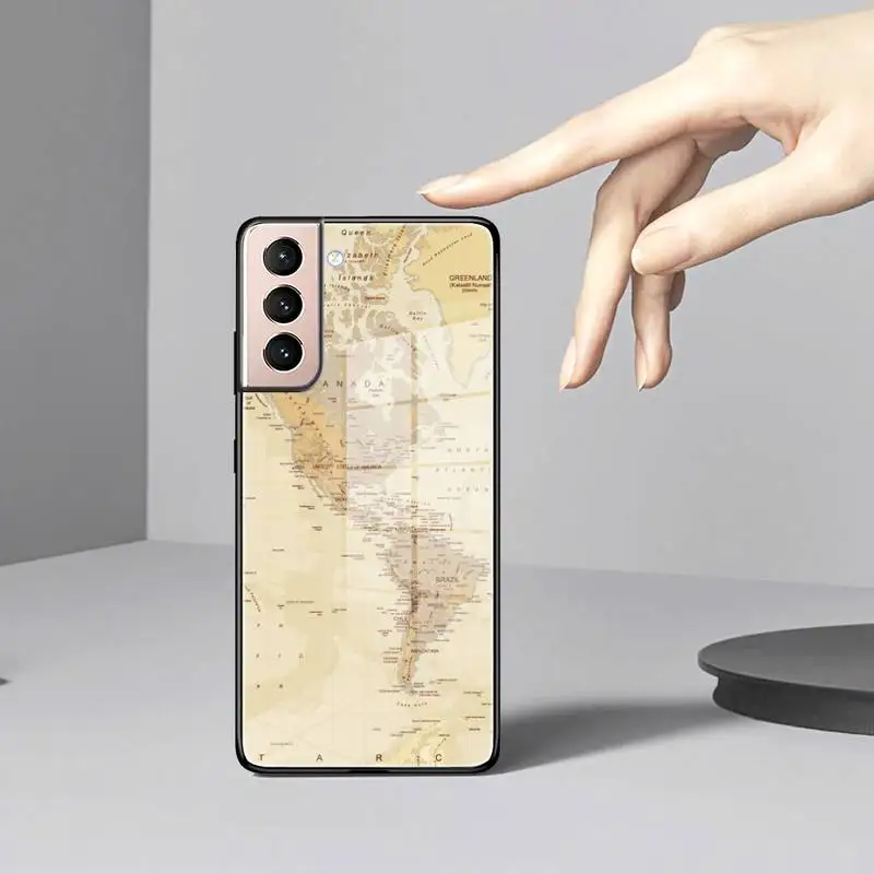 Дорожный Чехол для телефона с картой Мексики чехол из закаленного стекла Samsung S22