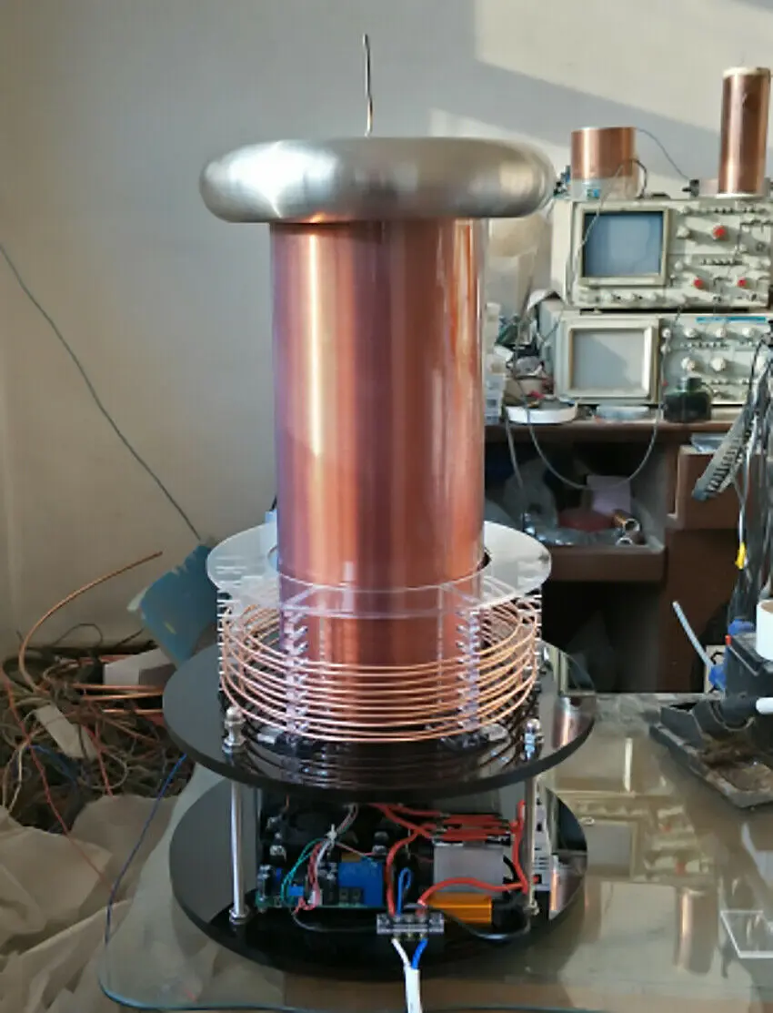 

1400 Вт высокомощная Tesla arc Непрерывная волна 15 см музыка Тесла катушка 220 В